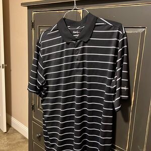Walter Hagan black with white stripes collared shirt